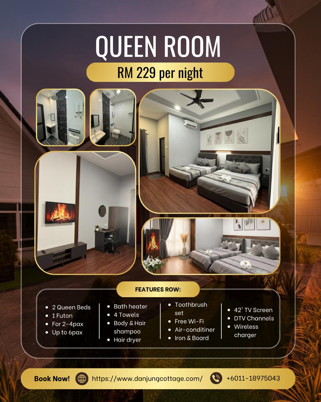 Queen Room at D'Anjung Cottage Paka